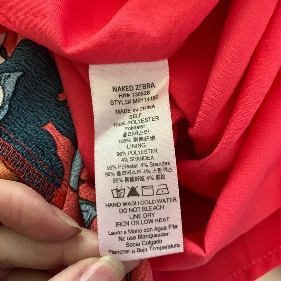 NAKED ZEBRA Red Floral Ruffle Tie-Waist Jumpsuit - NWT - Picture 14 of 15